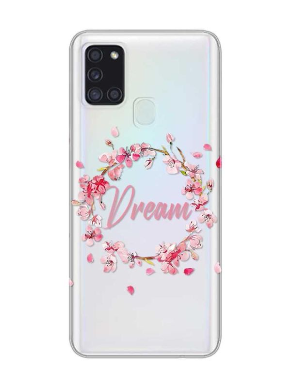 Прозорий чохол на Samsung Galaxy A21s  :: Віночок з сакури (принт 284)