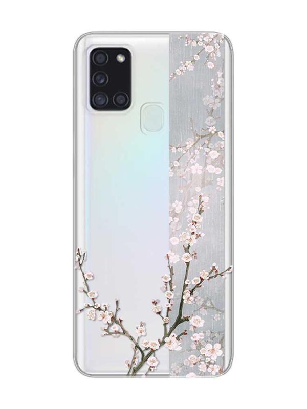 Прозорий чохол на Samsung Galaxy A21s  :: Квітуча сакура (принт 285)