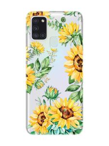 Прозорий чохол на Samsung Galaxy A21s  :: Соняхи (принт 288)