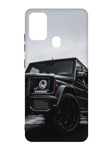 Матовий чохол з чорними боками на Samsung Galaxy M30s/M21 :: Авто чорне (принт 234)