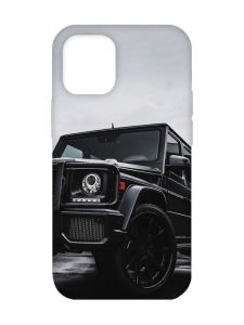 Матовий чохол з бірюзовими боками на Apple iPhone 12/12 Pro (6.1) :: Авто чорне (принт 234)