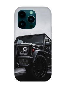 Матовий чохол з рожевими боками на Apple iPhone 14 Pro :: Авто чорне (принт 234)