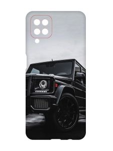 Матовий чохол з червоними боками на Samsung Galaxy A12 :: Авто чорне (принт 234)