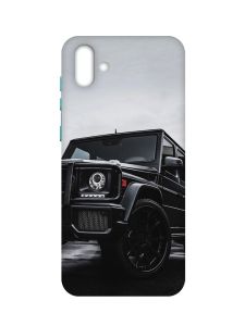 Матовий чохол з бірюзовими боками на Samsung Galaxy A04 :: Авто чорне (принт 234)