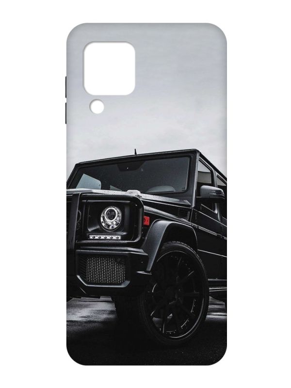Матовий чохол з чорними боками на Samsung Galaxy M32 / A22 / M22 4G :: Авто чорне (принт 234)