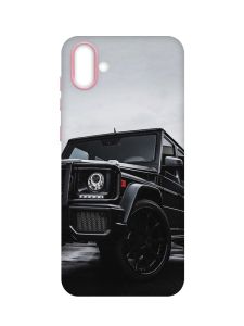 Матовий чохол з рожевими боками на Samsung Galaxy A04 :: Авто чорне (принт 234)