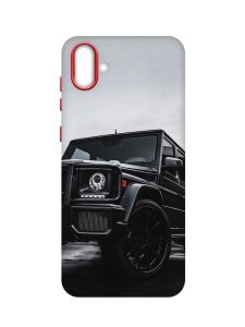 Матовий чохол з червоними боками на Samsung Galaxy A04 :: Авто чорне (принт 234)