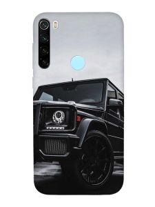 Матовий чохол з червоними боками на Xiaomi Redmi Note 8T :: Авто чорне (принт 234)