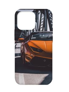 Матовий чохол з бірюзовими боками на Apple iPhone 13 Pro :: Авто помаранчеве (принт 237)