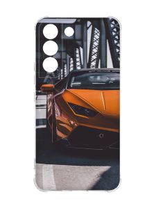 Чохол із потовщеними кутами на Samsung Galaxy S22 :: Авто помаранчеве (принт 237)
