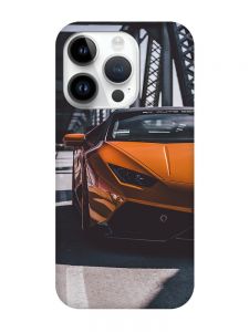 Матовий чохол з чорними боками на Apple iPhone 14 Pro :: Авто помаранчеве (принт 237)