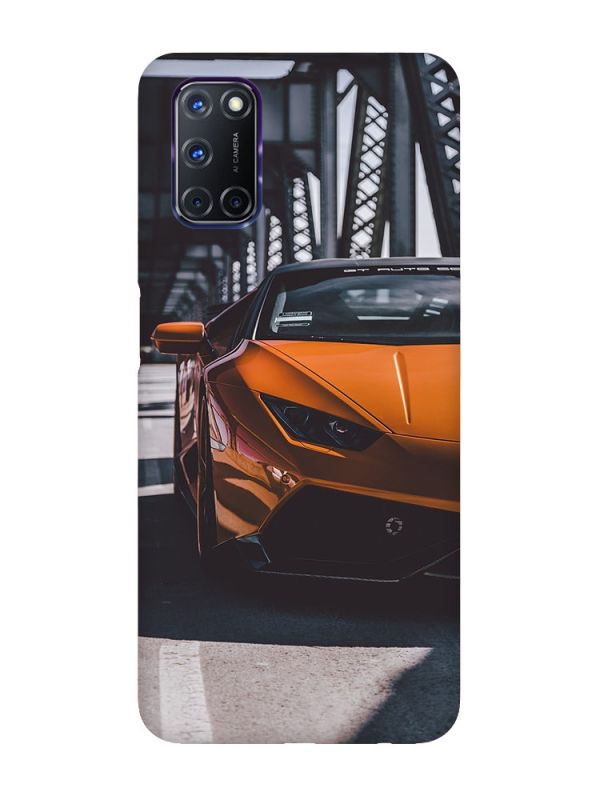 Матовий чохол з червоними боками на Oppo A52/ A72/ A92 :: Авто помаранчеве (принт 237)