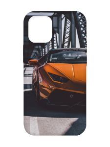 Матовий чохол з бірюзовими боками на Apple iPhone 12/12 Pro (6.1) :: Авто помаранчеве (принт 237)