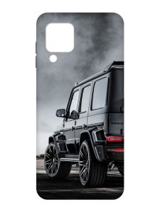 Матовий чохол з чорними боками на Samsung Galaxy M32 / A22 / M22 4G :: Авто чорне (принт 235)