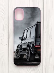 Матовий чохол з рожевими боками на Samsung Galaxy A04E/A042 :: Авто чорне (принт 235)