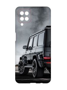 Матовий чохол з червоними боками на Samsung Galaxy A12 :: Авто чорне (принт 235)