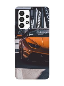 Матовий чохол з чорними боками на Samsung Galaxy A53 4G/5G :: Авто помаранчеве (принт 237)