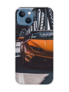 Магнітний чохол на iPhone 13 (6.1) із підтримкою MagSafe :: Авто помаранчеве (принт 237)