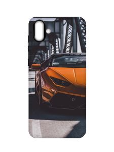 Матовий чохол з чорними боками на Samsung Galaxy A04 :: Авто помаранчеве (принт 237)