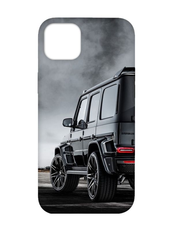 Матовий чохол з червоними боками на iPhone 14 Plus :: Авто чорне (принт 235)