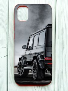 Матовий чохол з червоними боками на Samsung Galaxy A04E/A042 :: Авто чорне (принт 235)