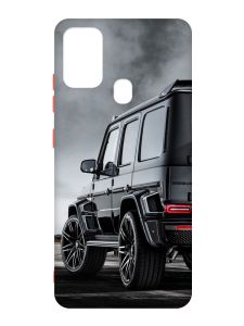 Матовий чохол з червоними боками на Samsung Galaxy M30s/M21 :: Авто чорне (принт 235)