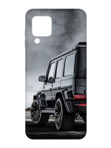 Матовий чохол з рожевими боками на Samsung Galaxy M32/A22/M22 4G :: Авто чорне (принт 235)