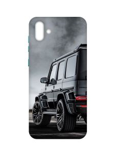 Матовий чохол з бірюзовими боками на Samsung Galaxy A04 :: Авто чорне (принт 235)