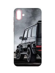 Матовий чохол з рожевими боками на Samsung Galaxy A04 :: Авто чорне (принт 235)