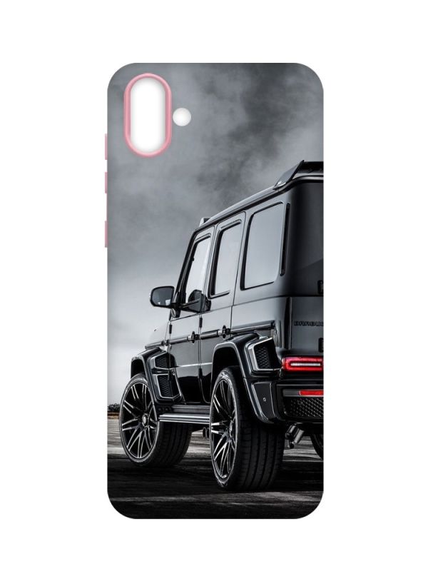 Матовий чохол з рожевими боками на Samsung Galaxy A04 :: Авто чорне (принт 235)