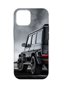 Матовий чохол з бірюзовими боками на Apple iPhone 12 Pro Max :: Авто чорне (принт 235)