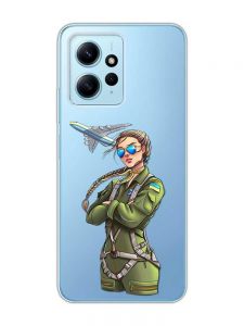 Прозорий чохол на Xiaomi Redmi Note 12 4G :: Дівчина-пілот (принт 6)