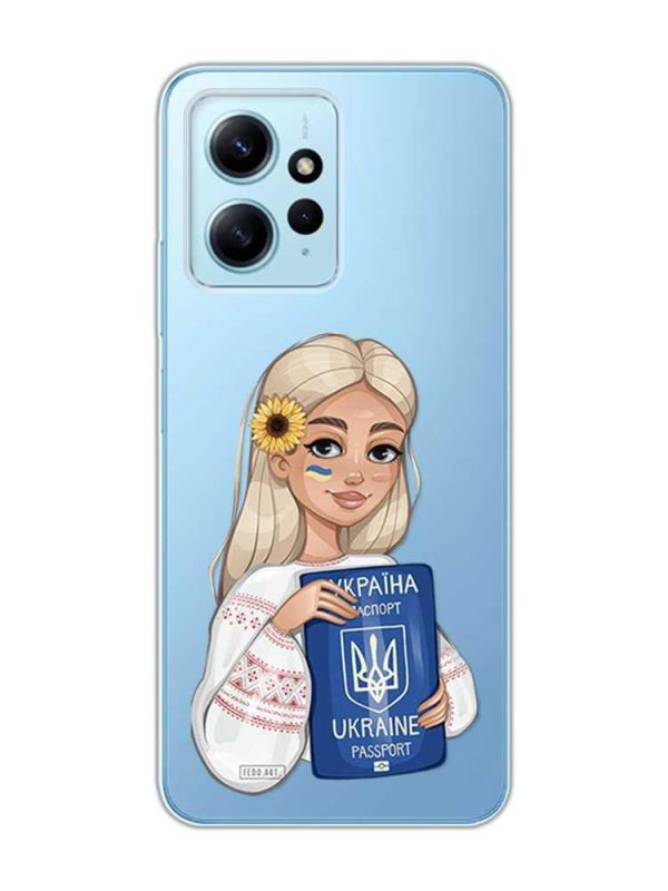 Прозорий чохол на Xiaomi Redmi Note 12 4G :: Дівчина з паспортом (принт 13)