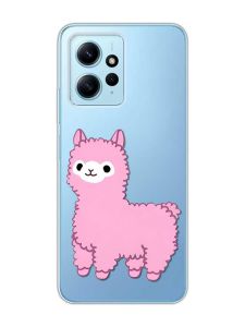 Прозорий чохол на Xiaomi Redmi Note 12 4G :: Лама рожева (принт 100)