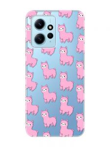 Прозорий чохол на Xiaomi Redmi Note 12 4G :: Лами рожеві (принт 101)