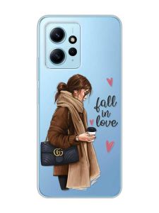Прозорий чохол на Xiaomi Redmi Note 12 4G :: Дівчина з кавою (принт 112)