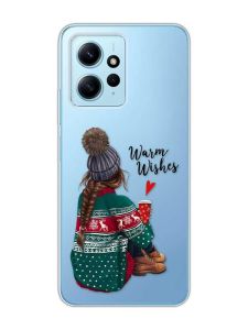 Прозорий чохол на Xiaomi Redmi Note 12 4G :: Дівчина з кавою (принт 136)