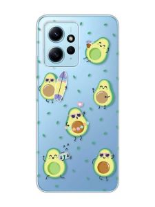 Прозорий чохол на Xiaomi Redmi Note 12 4G :: Авокадо на відпочинку (принт 302)