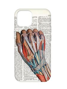 Матовий чохол з бірюзовими боками на Apple iPhone 12 Pro Max :: Анатомія руки (принт 298)