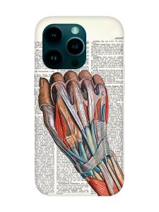 Матовий чохол з червоними боками на Apple iPhone 14 Pro :: Анатомія руки (принт 298)