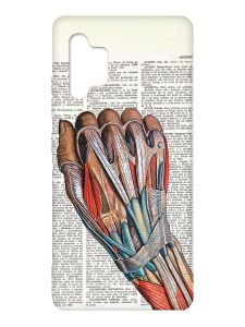 Матовий чохол з червоними боками на Samsung Galaxy A32 :: Анатомія руки (принт 298)