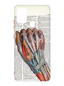 Матовий чохол з червоними боками на Samsung Galaxy M30s/M21 :: Анатомія руки (принт 298)