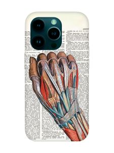 Матовий чохол з рожевими боками на Apple iPhone 14 Pro :: Анатомія руки (принт 298)