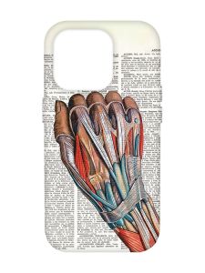 Матовий чохол з рожевими боками на Apple iPhone 14 Pro Max :: Анатомія руки (принт 298)