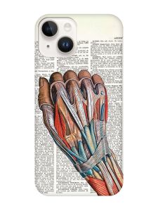 Матовий чохол з чорними боками на Apple iPhone 14 :: Анатомія руки (принт 298)
