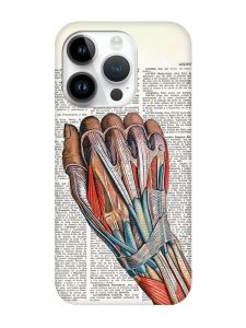 Матовий чохол з чорними боками на Apple iPhone 14 Pro :: Анатомія руки (принт 298)