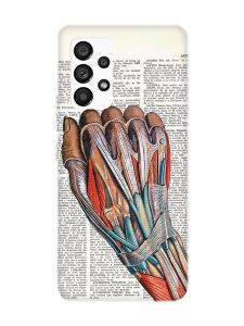 Матовий чохол з чорними боками на Samsung Galaxy A53 4G/5G :: Анатомія руки (принт 298)