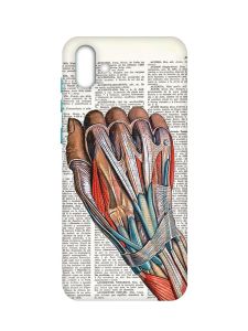 Матовий чохол з бірюзовими боками на Samsung Galaxy A04 :: Анатомія руки (принт 298)