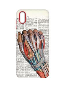 Матовий чохол з червоними боками на Samsung Galaxy A04 :: Анатомія руки (принт 298)