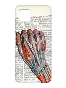 Матовий чохол з рожевими боками на Samsung Galaxy M32/A22/M22 4G :: Анатомія руки (принт 298)